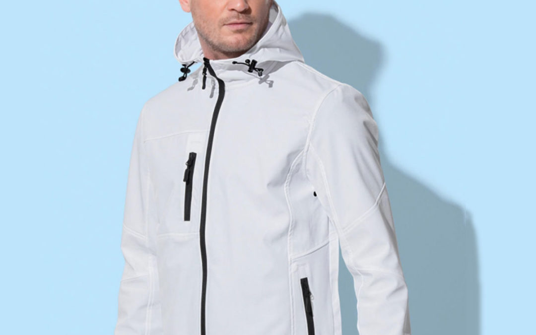 Softshell Active uomo con cappuccio